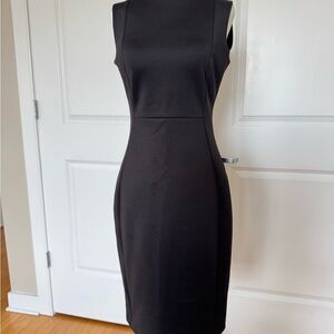 Calvin Klein Black Sleeveless Sheath Midi Dress